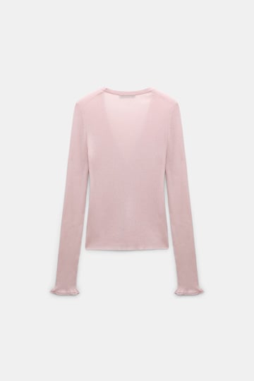 Dorothee Schumacher Fine rib wool-cotton cardigan powder