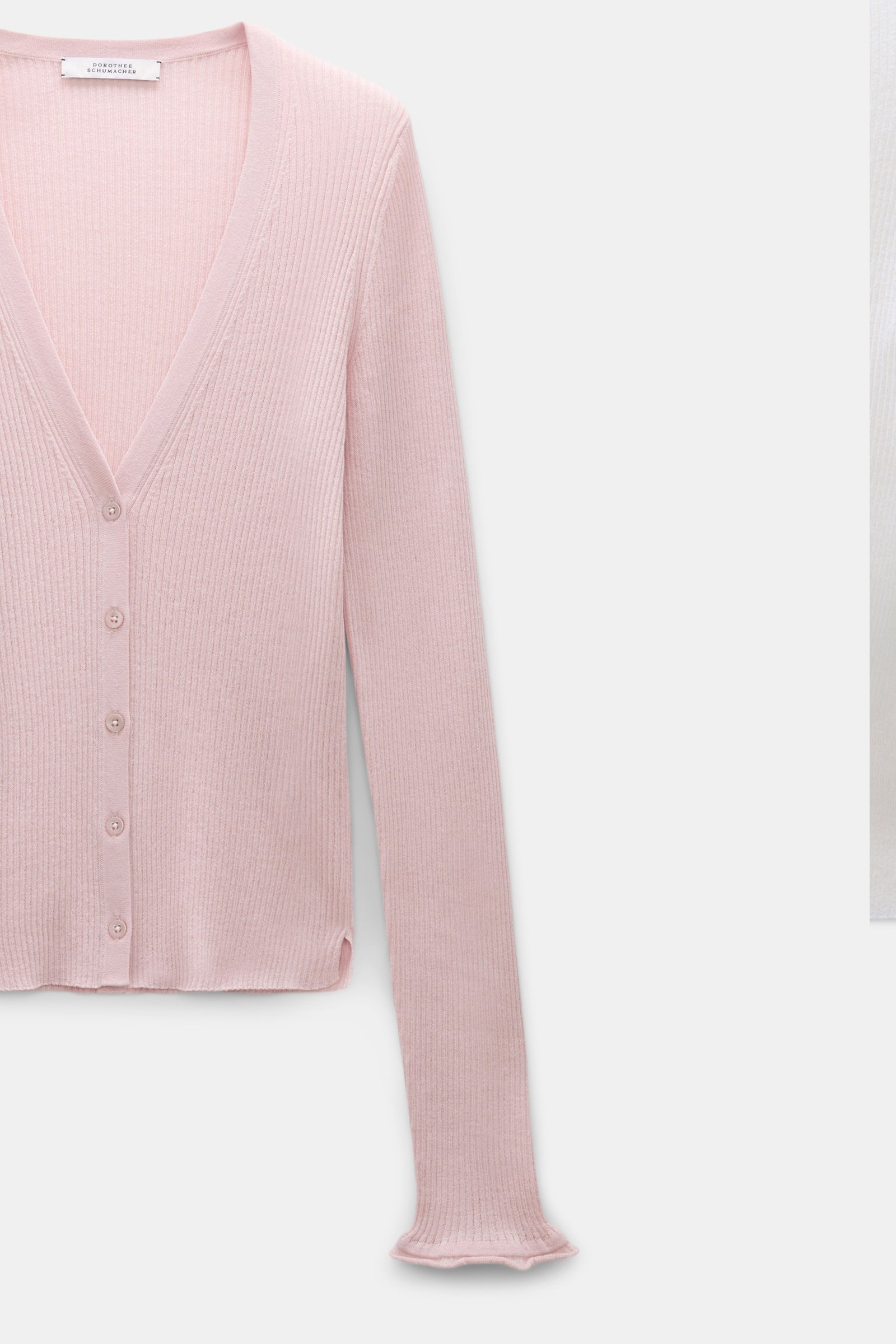 Dorothee Schumacher Fine rib wool-cotton cardigan powder