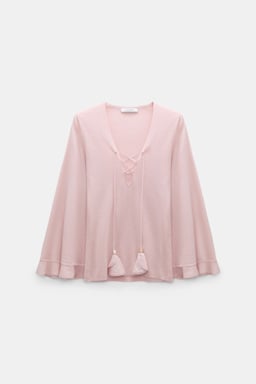 Dorothee Schumacher Lace front knit top powder