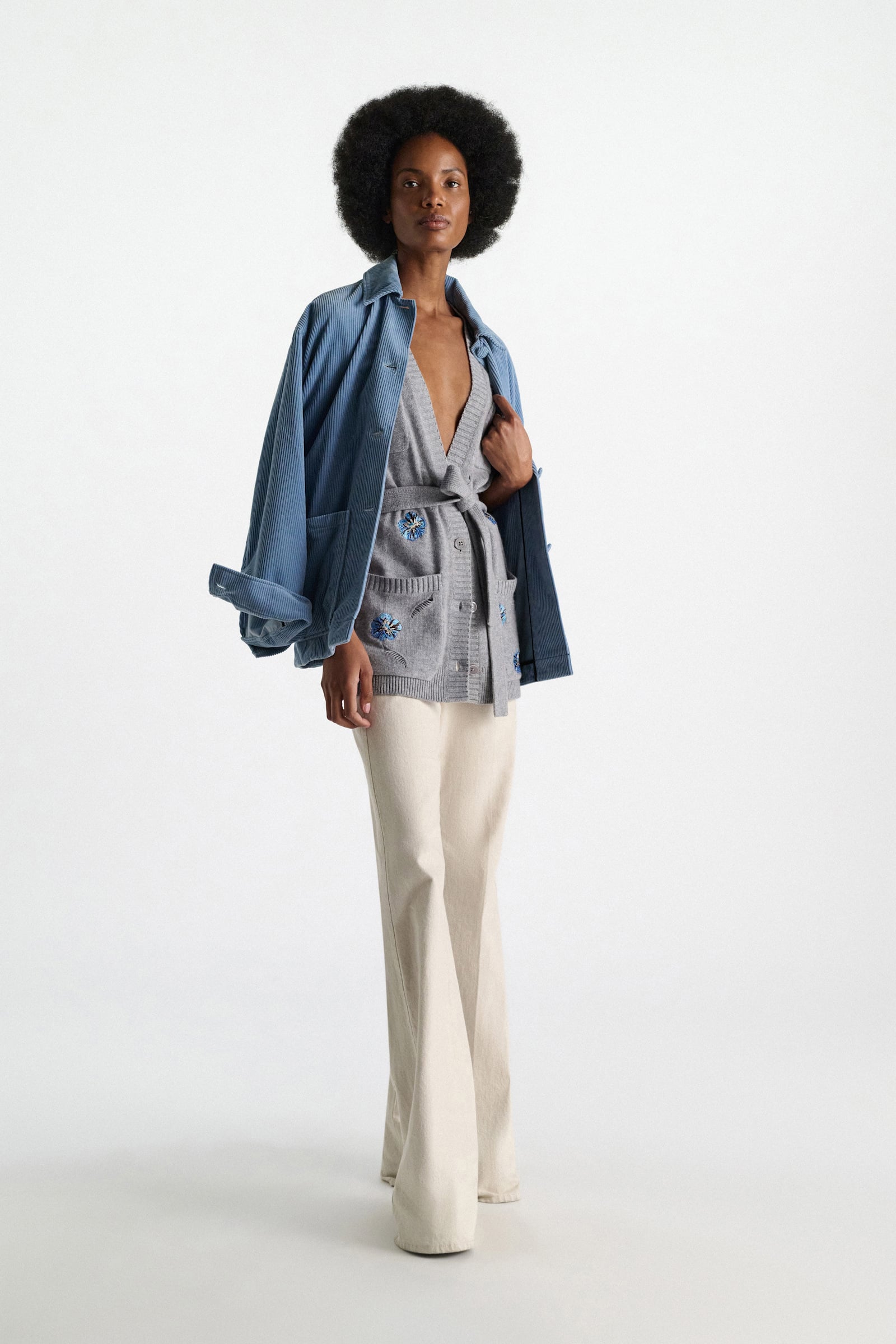 Dorothee Schumacher Embellished Merino-cashmere vest grey blooming blue