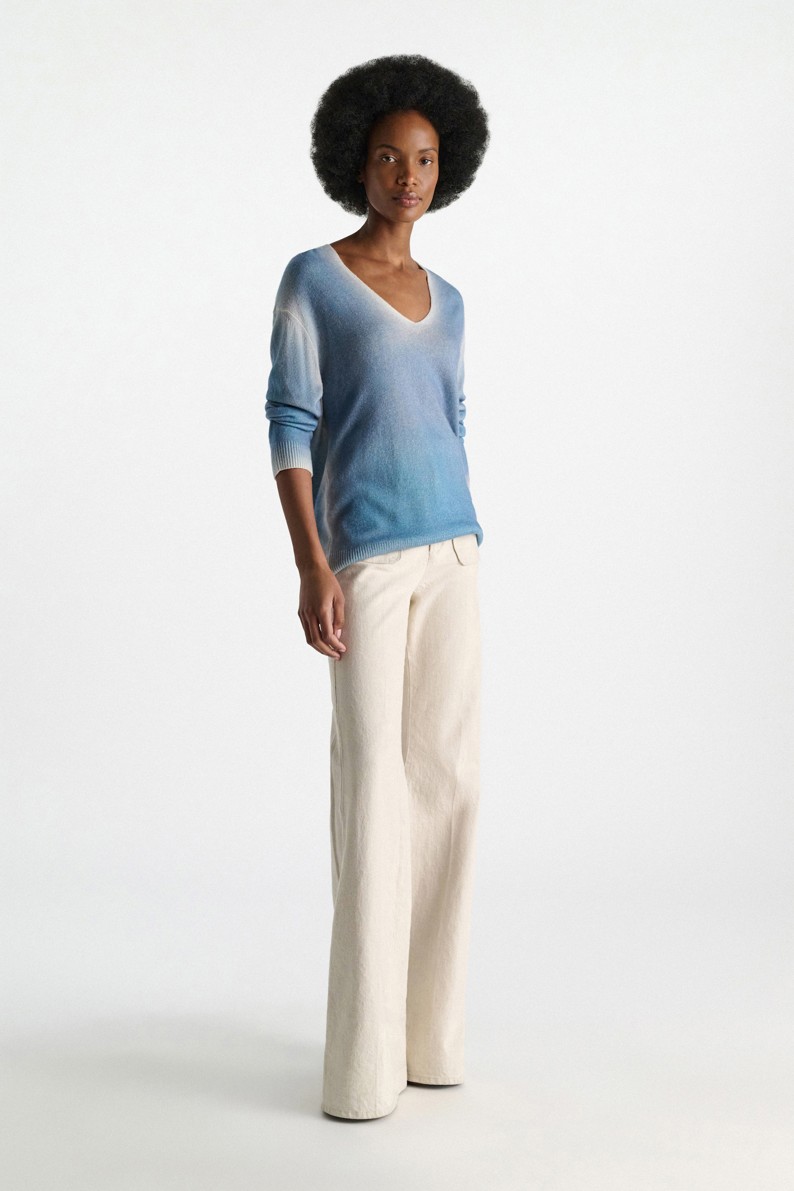 Dorothee Schumacher Merino-cashmere pullover with poppy back poppy blue
