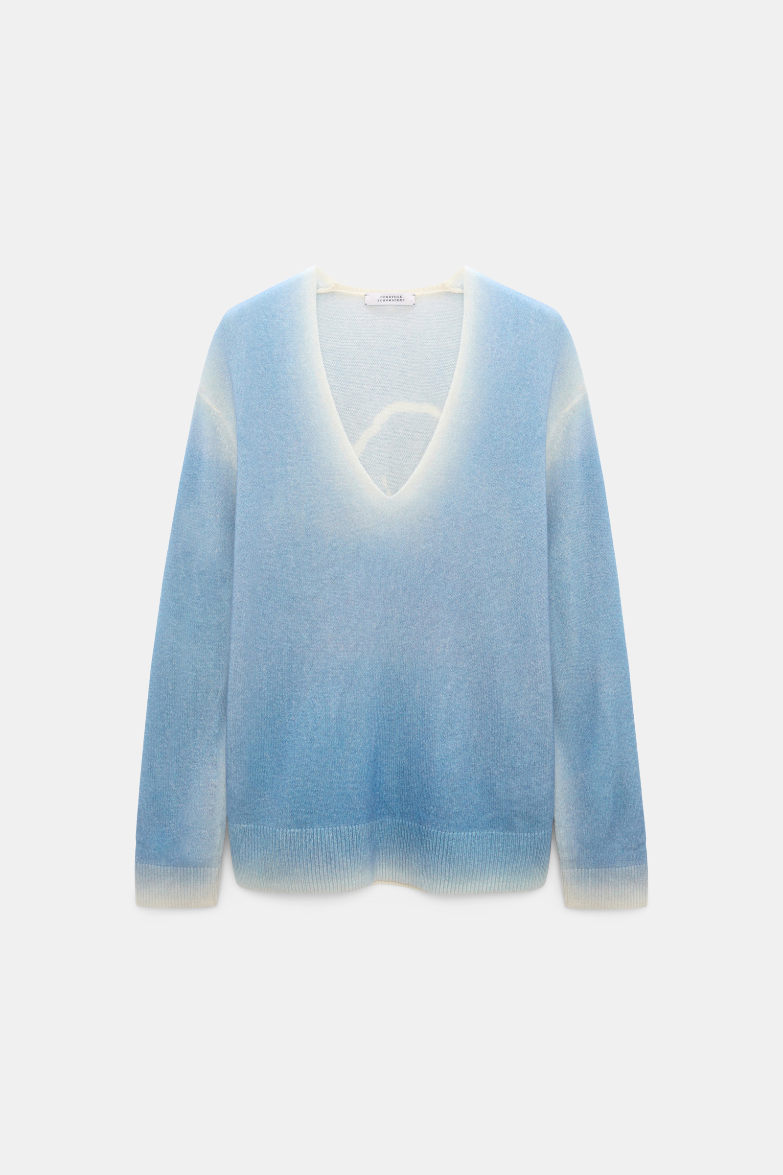 Dorothee Schumacher Merino-cashmere pullover with poppy back poppy blue