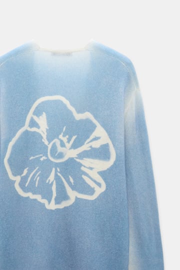 Dorothee Schumacher Merino-cashmere pullover with poppy back poppy blue