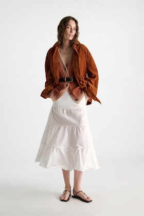 Dorothee Schumacher Merino-cashmere cardigan with poppy back poppy brown