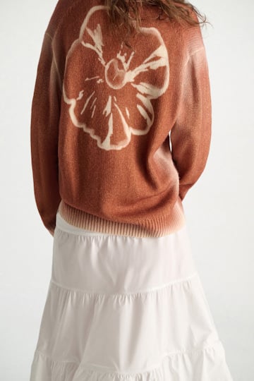 Dorothee Schumacher Merino-cashmere cardigan with poppy back poppy brown