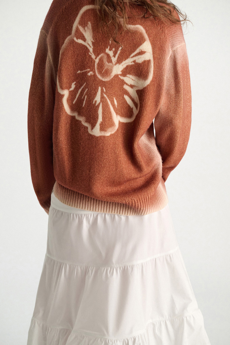 Dorothee Schumacher Merino-cashmere cardigan with poppy back poppy brown