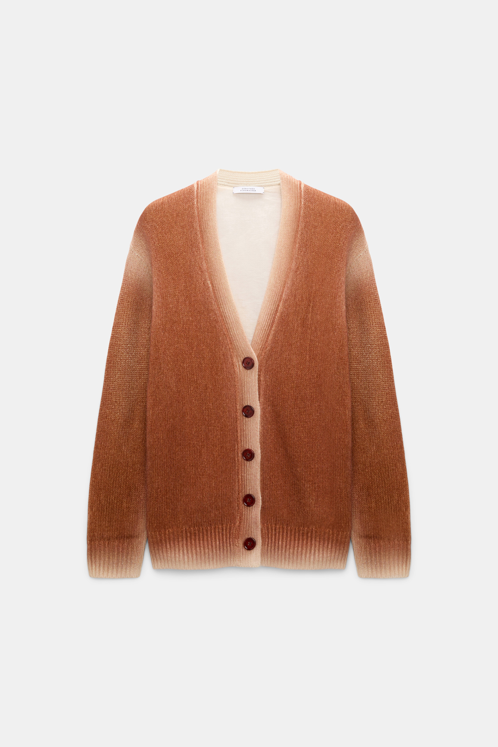 Dorothee Schumacher Merino-cashmere cardigan with poppy back poppy brown