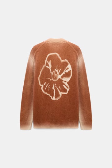 Dorothee Schumacher Merino-cashmere cardigan with poppy back poppy brown