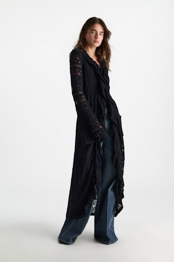 Dorothee Schumacher Patterned pointelle knit coat dark navy