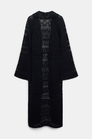 Dorothee Schumacher Patterned pointelle knit coat dark navy