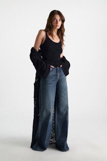 Dorothee Schumacher Tanktop mit Rundhalsausschnitt und Rippstrick dark navy