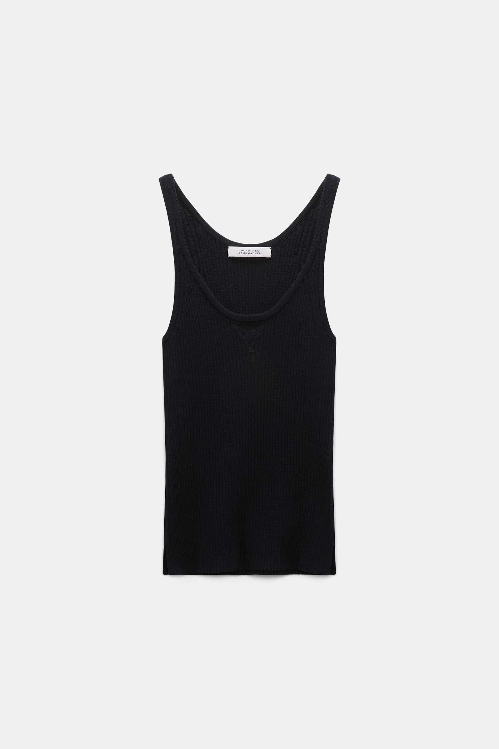 Dorothee Schumacher Tanktop mit Rundhalsausschnitt und Rippstrick dark navy