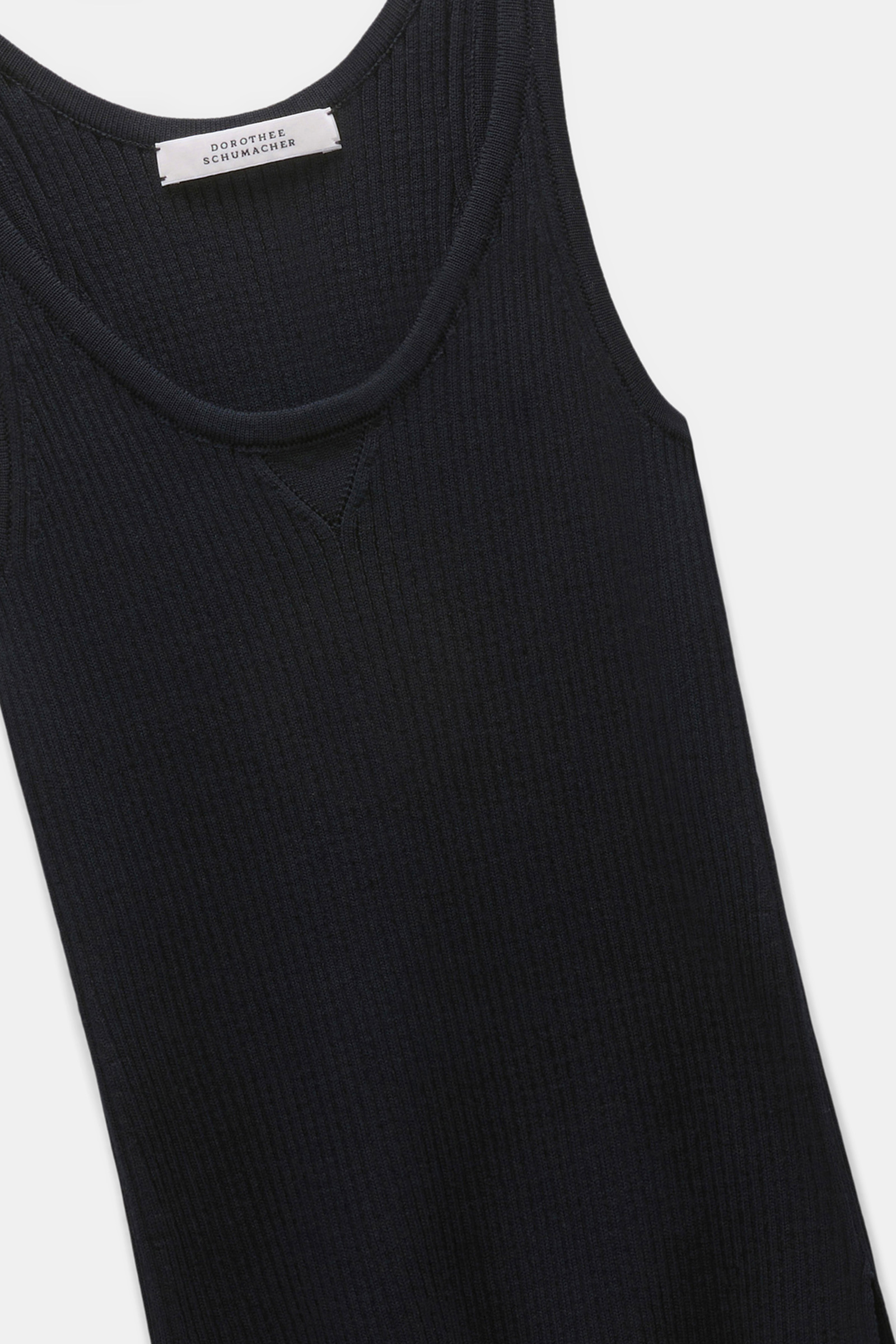 Dorothee Schumacher Tanktop mit Rundhalsausschnitt und Rippstrick dark navy