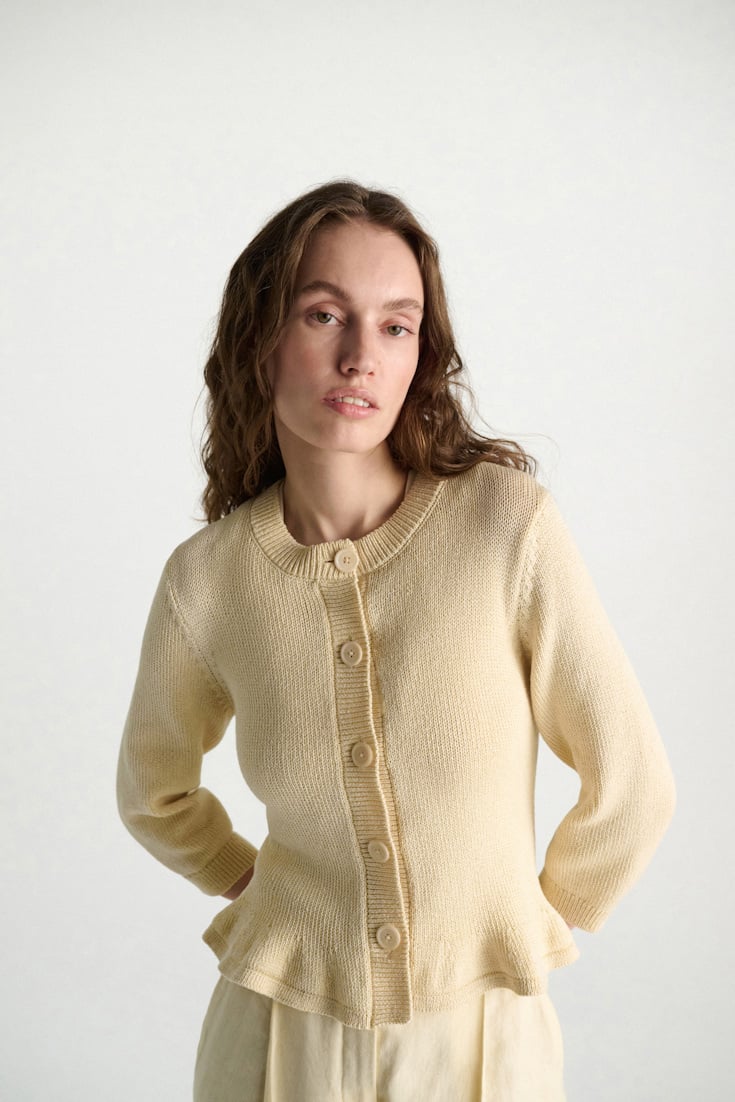 Dorothee Schumacher Cropped pullover with flounce effect icy lemon