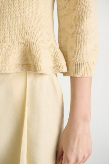 Dorothee Schumacher Cropped pullover with flounce effect icy lemon
