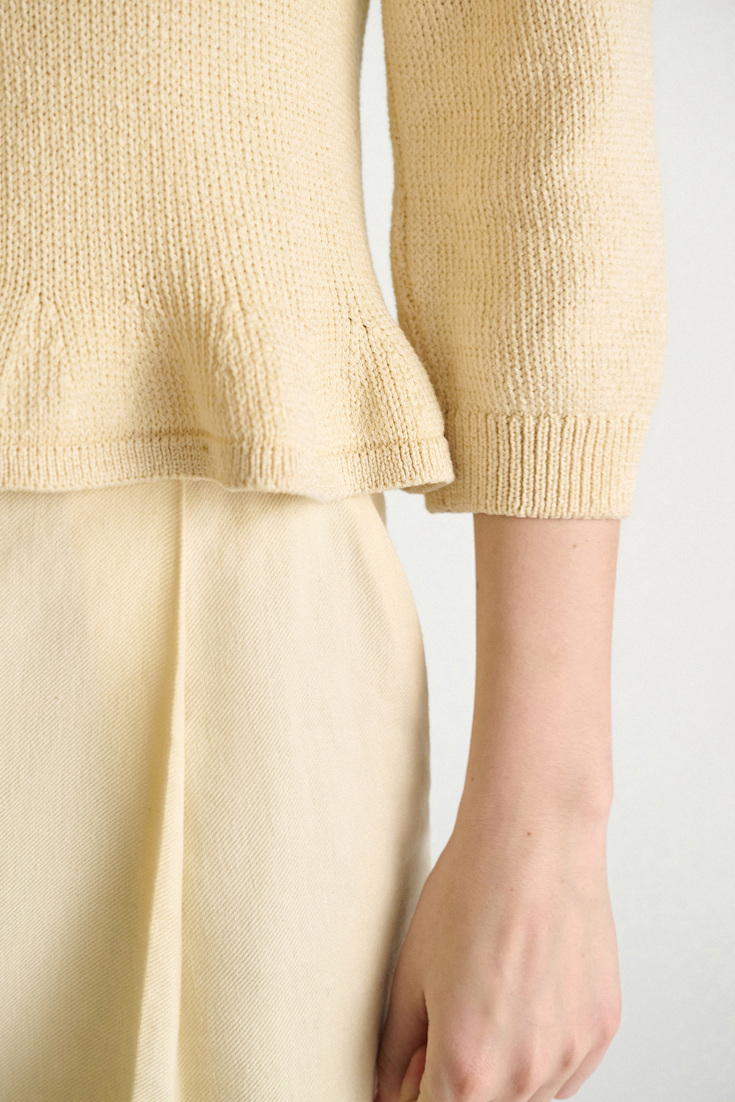 Dorothee Schumacher Cropped pullover with flounce effect icy lemon