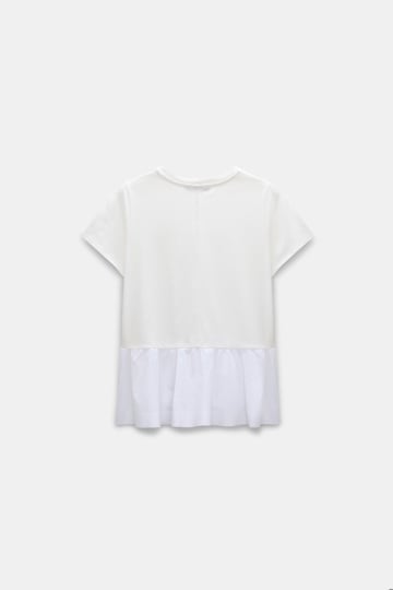 Dorothee Schumacher T-shirt with embroidered peplum camellia white