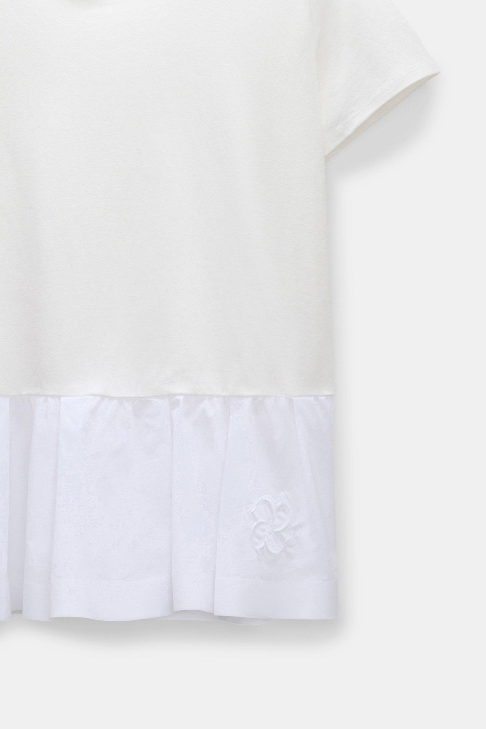 Dorothee Schumacher Rundhals-T-Shirt mit Schößchen aus Baumwolljersey camellia white