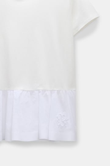 Dorothee Schumacher T-shirt with embroidered peplum camellia white