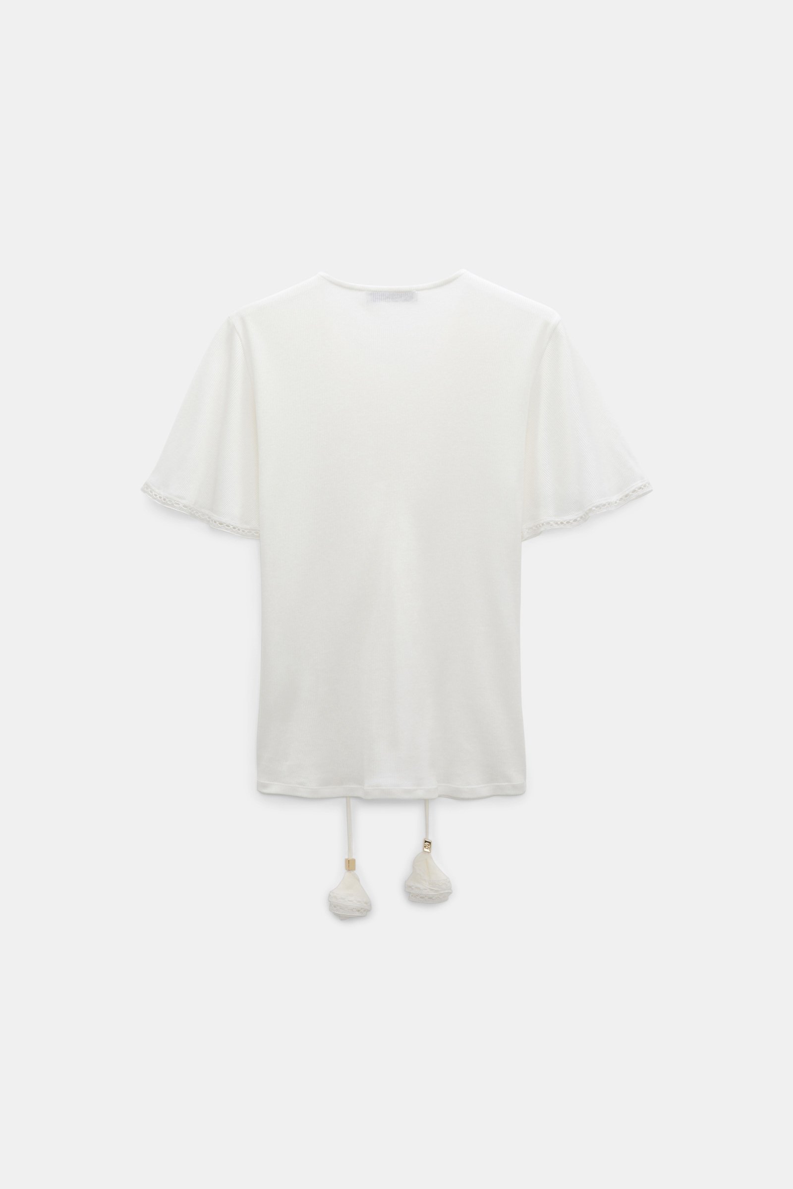 Dorothee Schumacher Blouse-style T-shirt with laced plastron orchid white