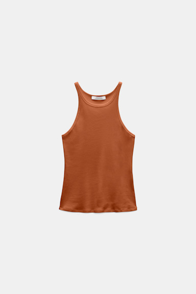 Dorothee Schumacher Fine rib cotton tank top ginger