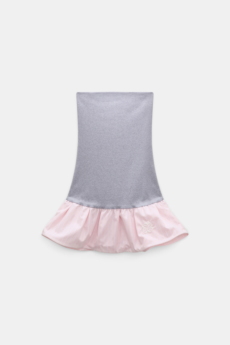 Dorothee Schumacher Women's Grey Long Bandeau Styling Piece With Peplum Extra Large