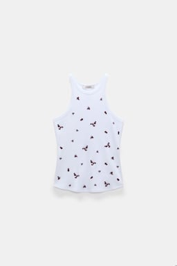 Dorothee Schumacher Top mit Allover Stickerei aus Baumwolle dark burgundy embroidery