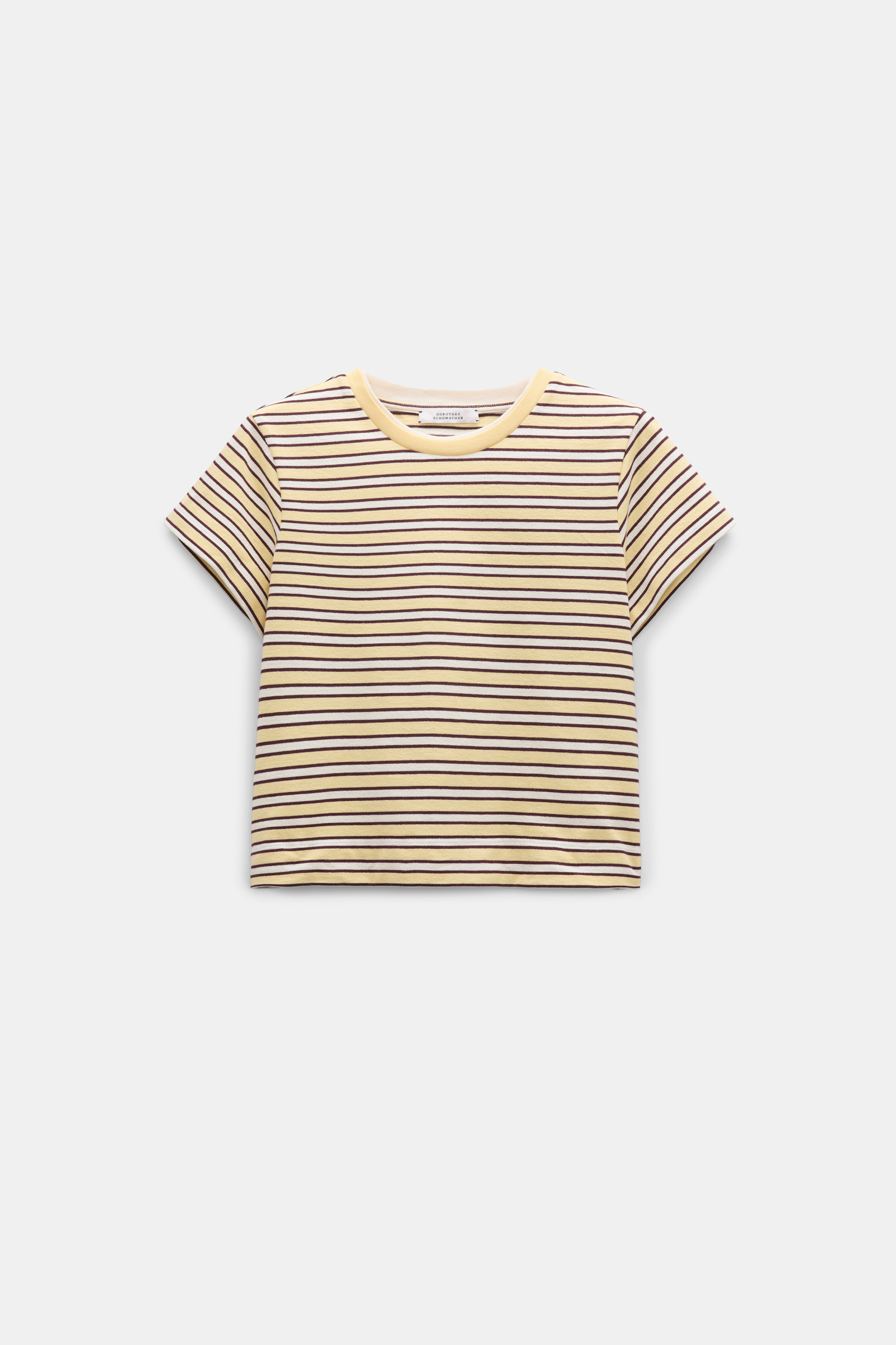 Dorothee Schumacher Gestreiftes T-Shirt mit Federbesatz jersey stripe