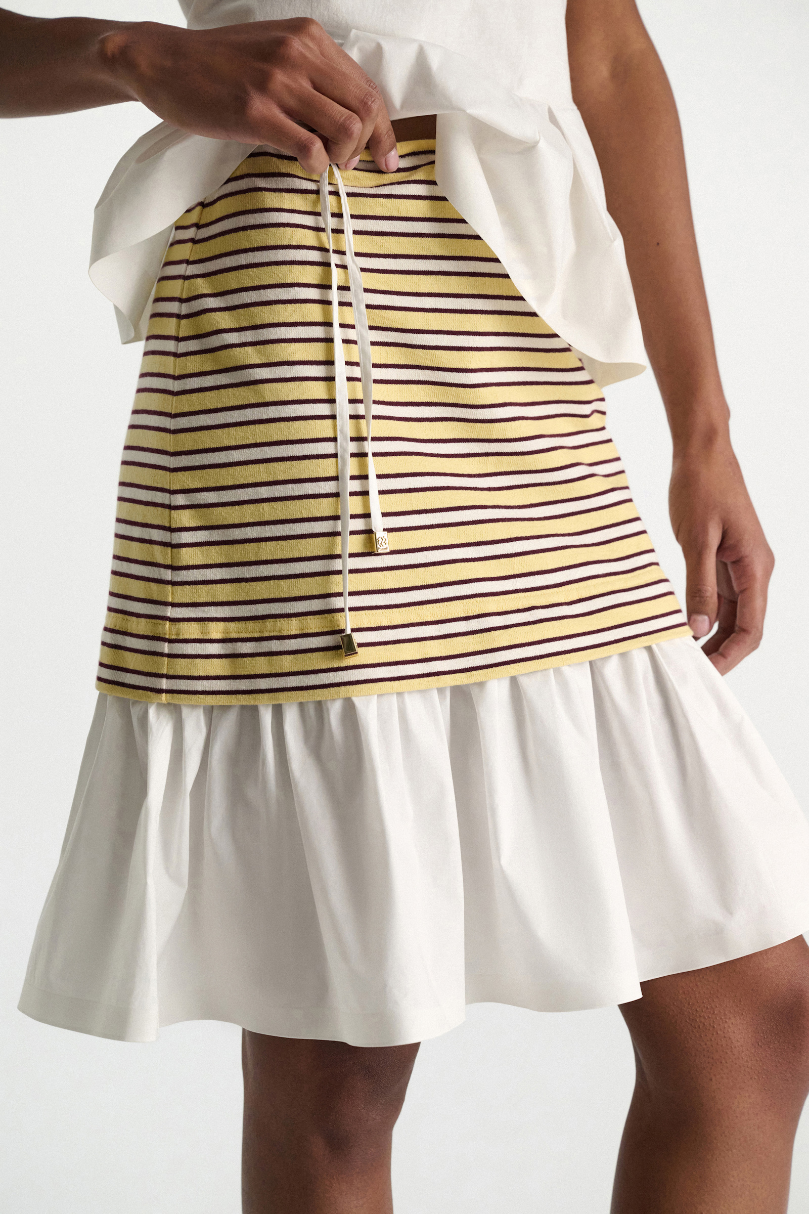 Dorothee Schumacher Gestreifter Rock mit Volantsaum jersey stripe