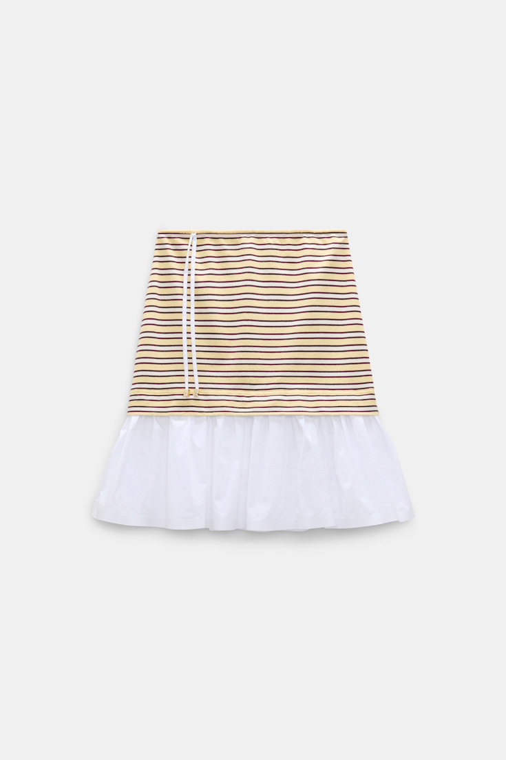 Dorothee Schumacher Gestreifter Rock mit Volantsaum jersey stripe
