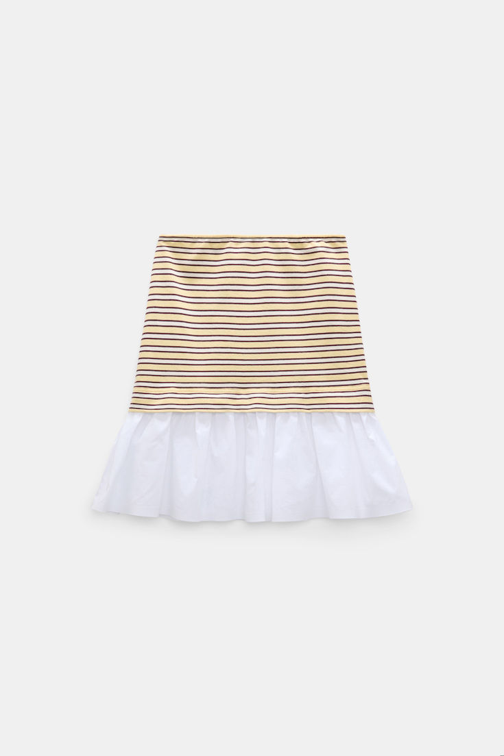 Dorothee Schumacher Gestreifter Rock mit Volantsaum jersey stripe