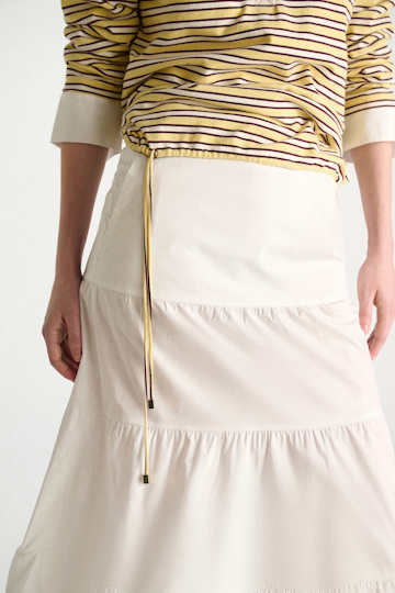 Dorothee Schumacher Long-sleeve striped polo with contrast collar jersey stripe