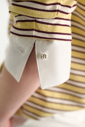 Dorothee Schumacher Long-sleeve striped polo with contrast collar jersey stripe