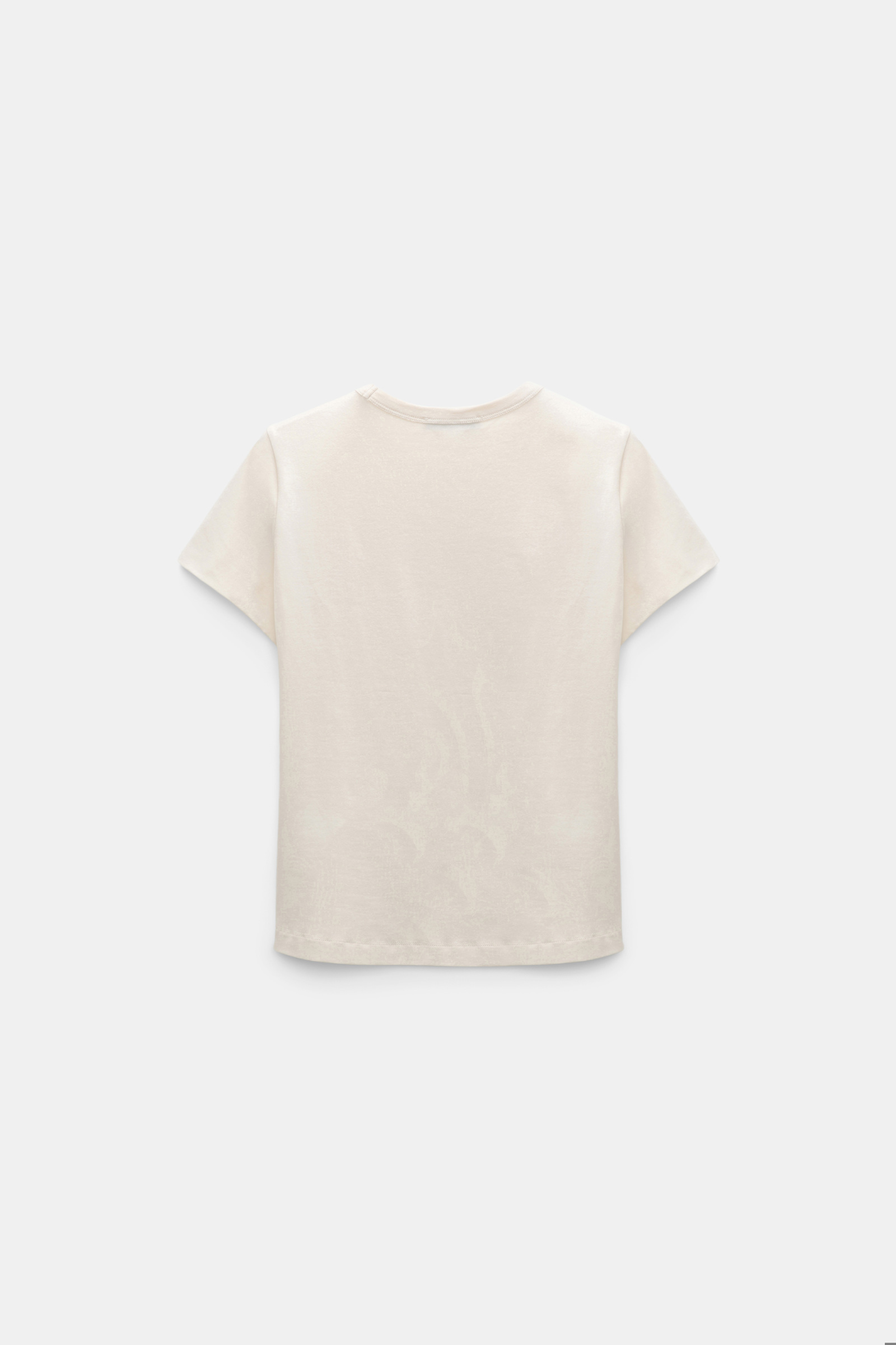 Dorothee Schumacher Rundhals-T-Shirt in verkürzter Passform canvas white