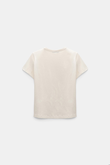 Dorothee Schumacher Rundhals-T-Shirt in verkürzter Passform canvas white