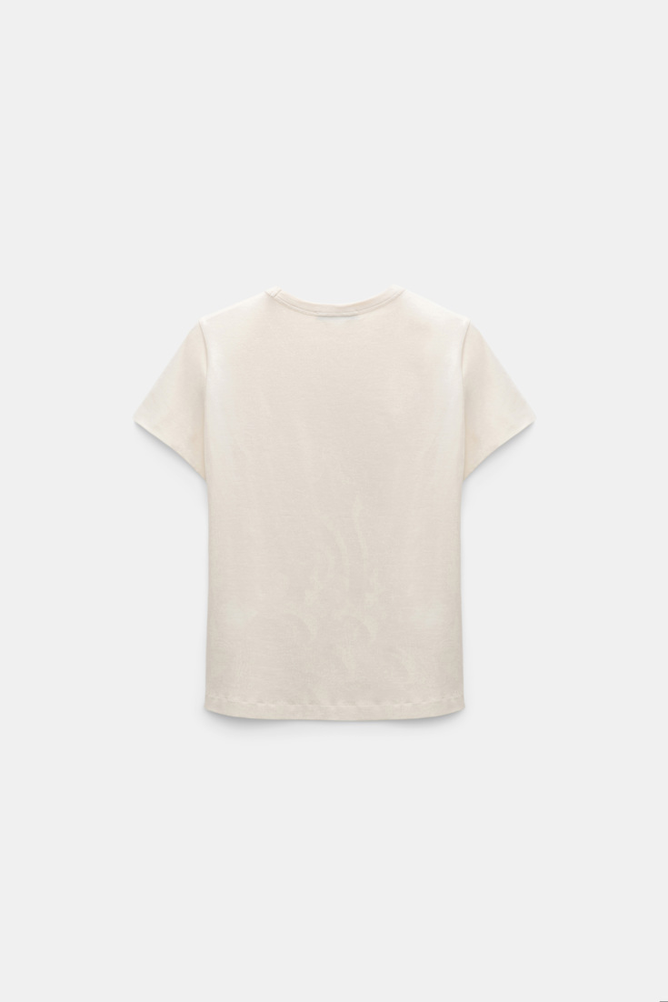 Dorothee Schumacher Rundhals-T-Shirt in verkürzter Passform canvas white