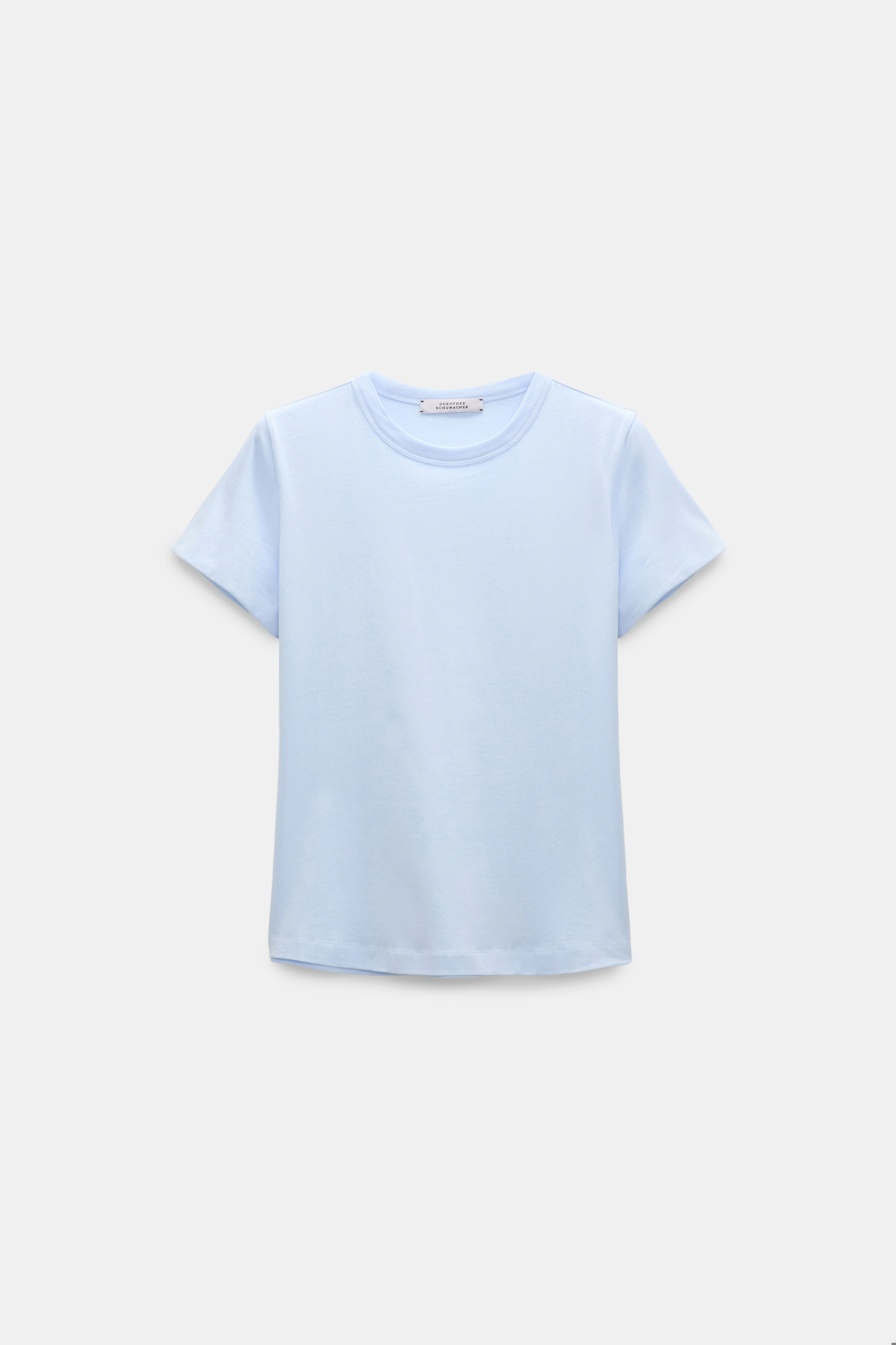Dorothee Schumacher Rundhals-T-Shirt in verkürzter Passform sky