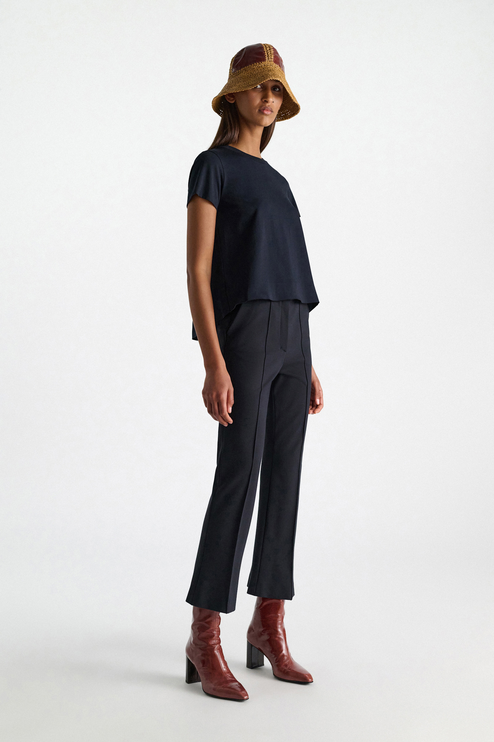 Dorothee Schumacher Flared Rundhalsshirt dark navy