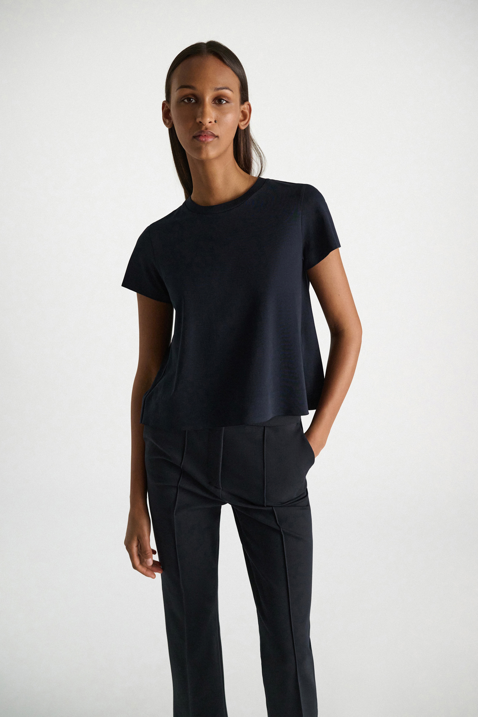 Dorothee Schumacher Flared Rundhalsshirt dark navy