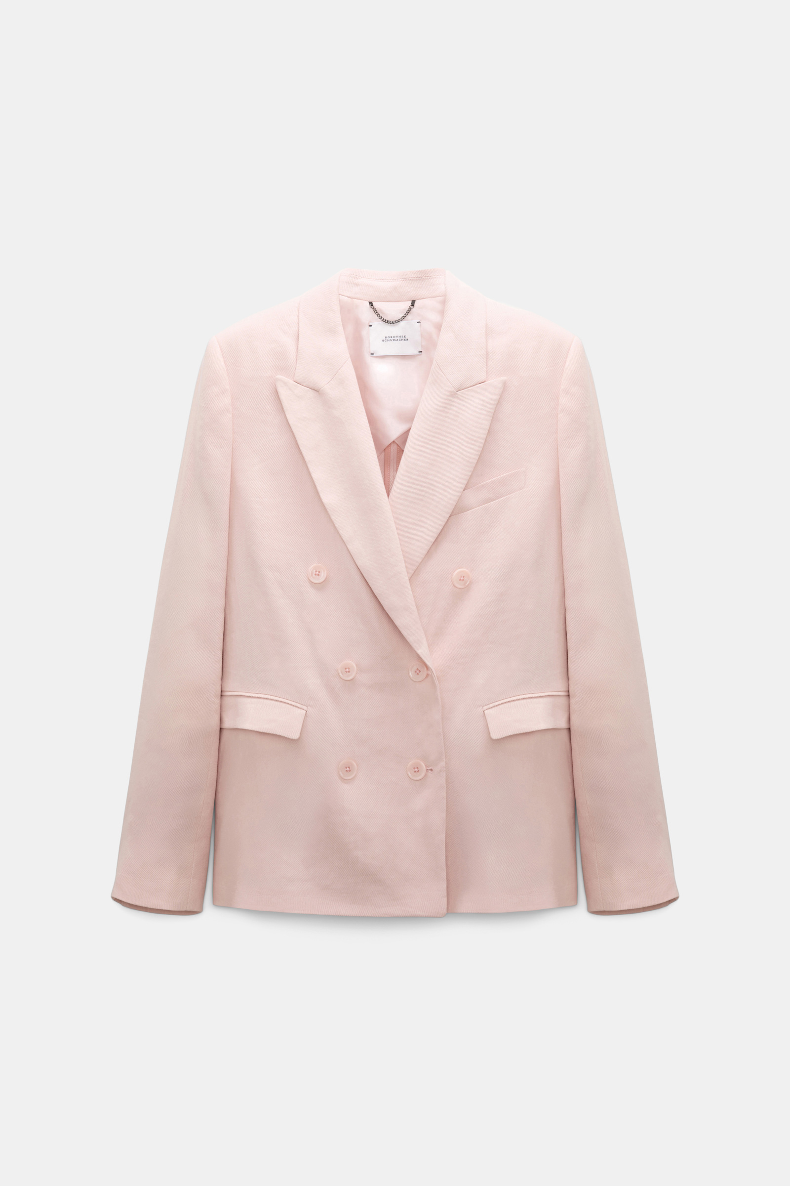 Dorothee Schumacher Double-breasted linen-cotton blazer powder