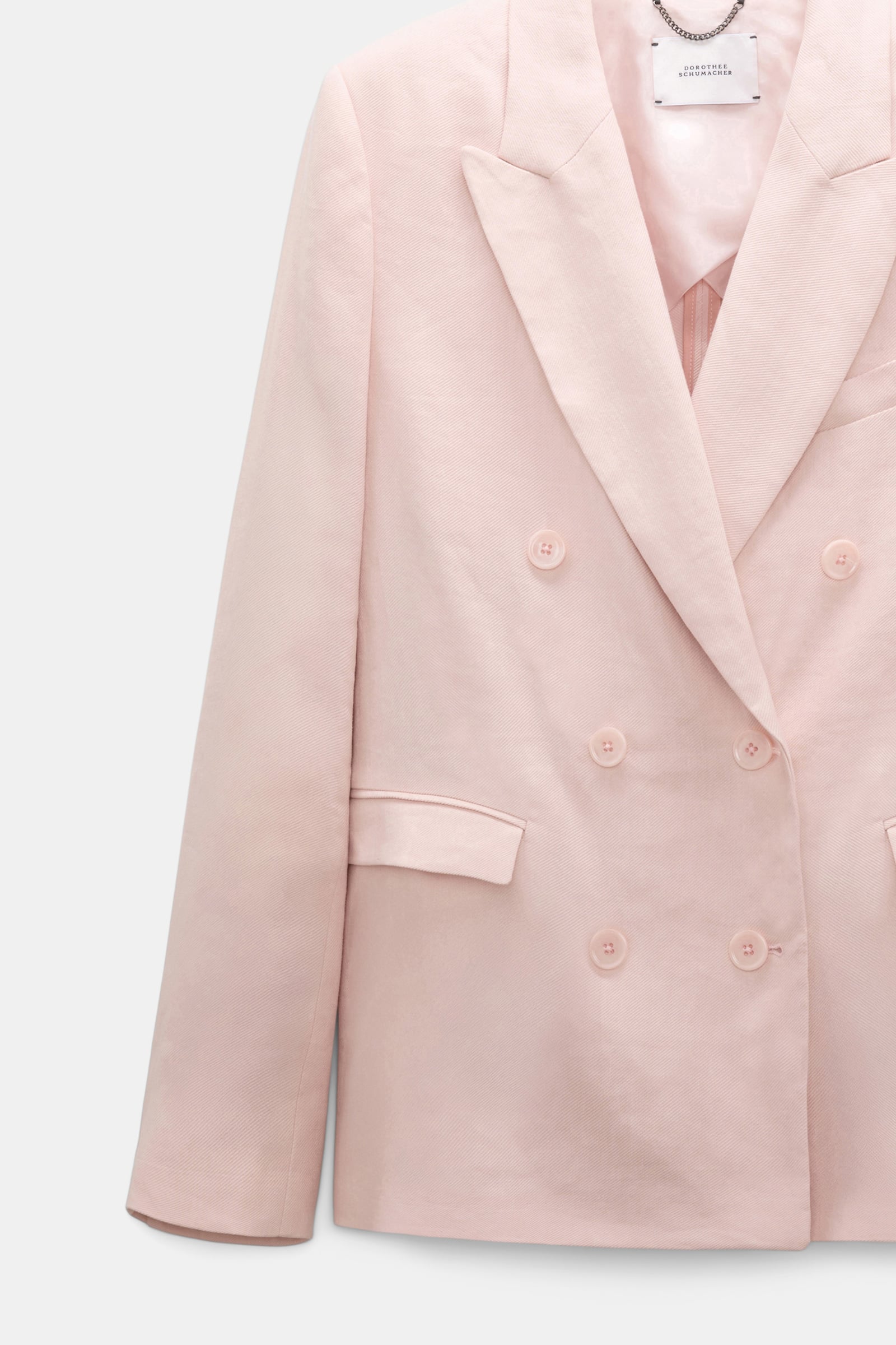 Dorothee Schumacher Double-breasted linen-cotton blazer powder