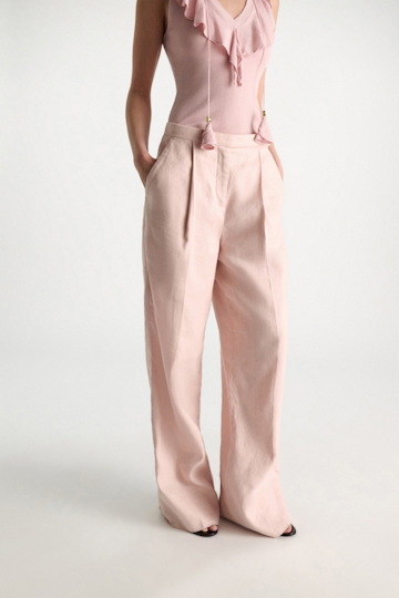 Dorothee Schumacher Linen-cotton pants powder