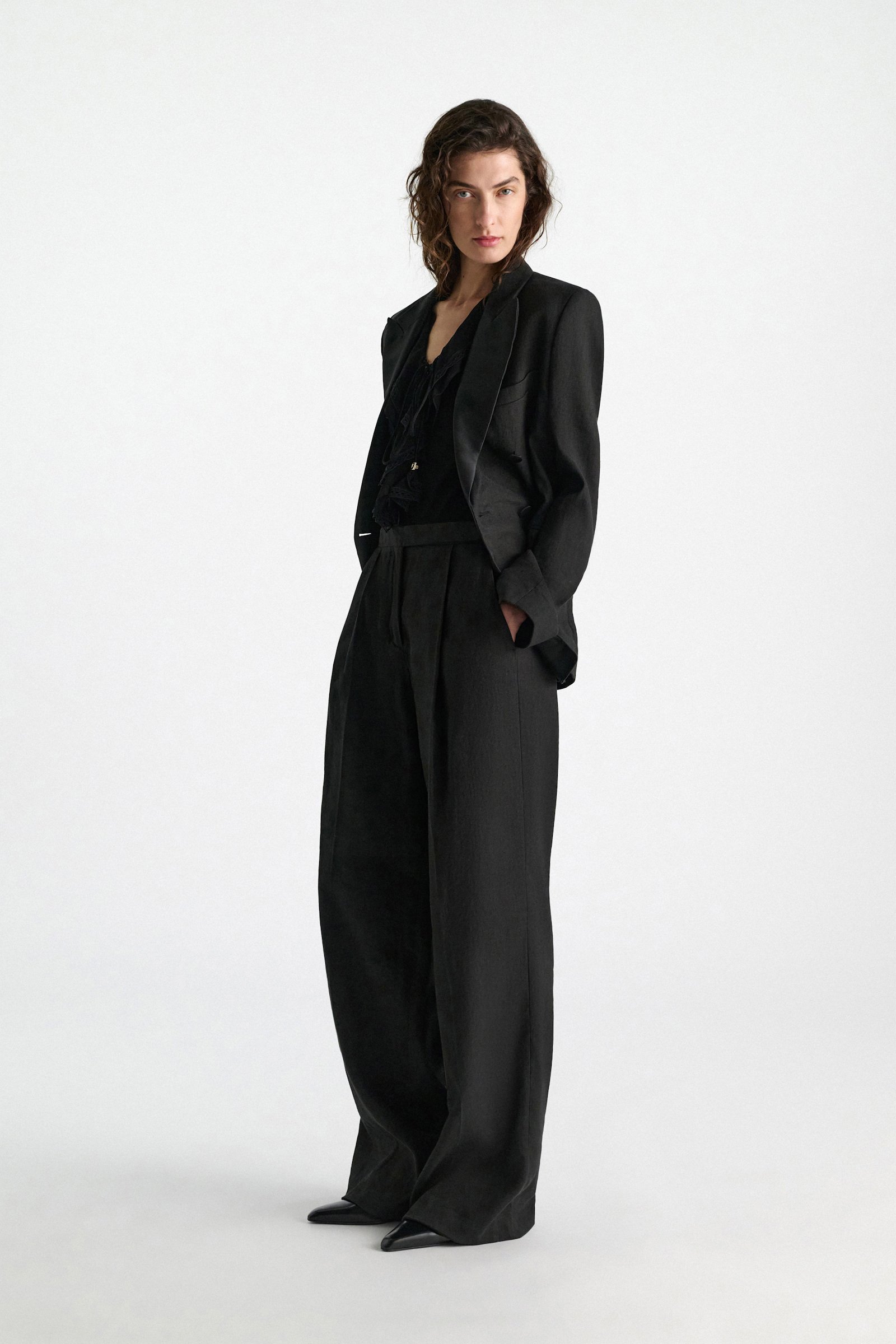 Dorothee Schumacher Linen-cotton pants pure black