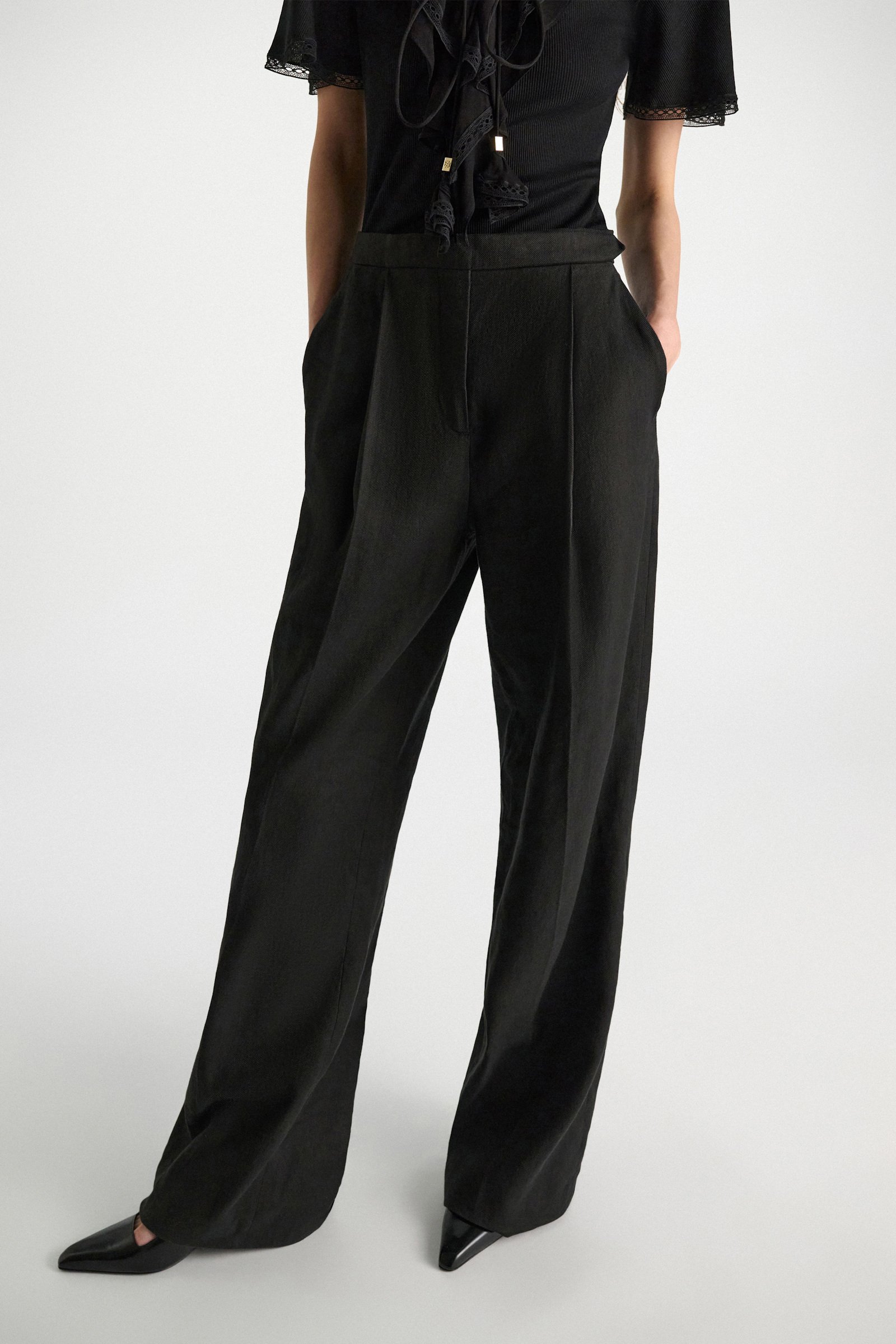 Dorothee Schumacher Linen-cotton pants pure black