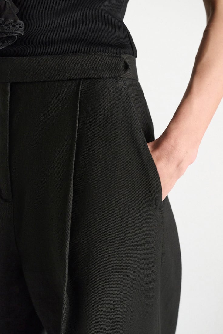 Dorothee Schumacher Linen-cotton pants pure black