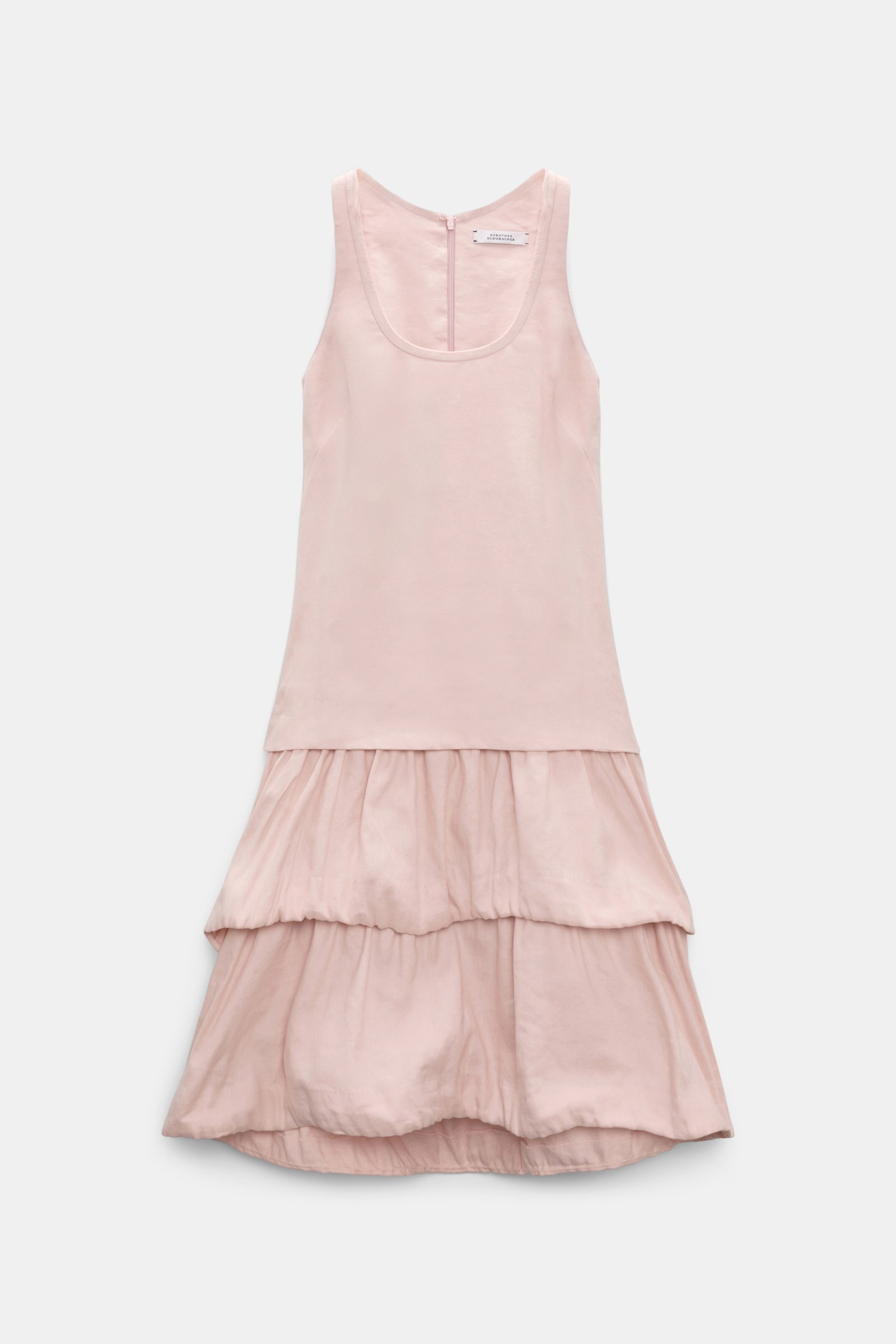 Dorothee Schumacher Midi-Kleid mit Memory Wire-Details aus Leinen und Baumwolle powder