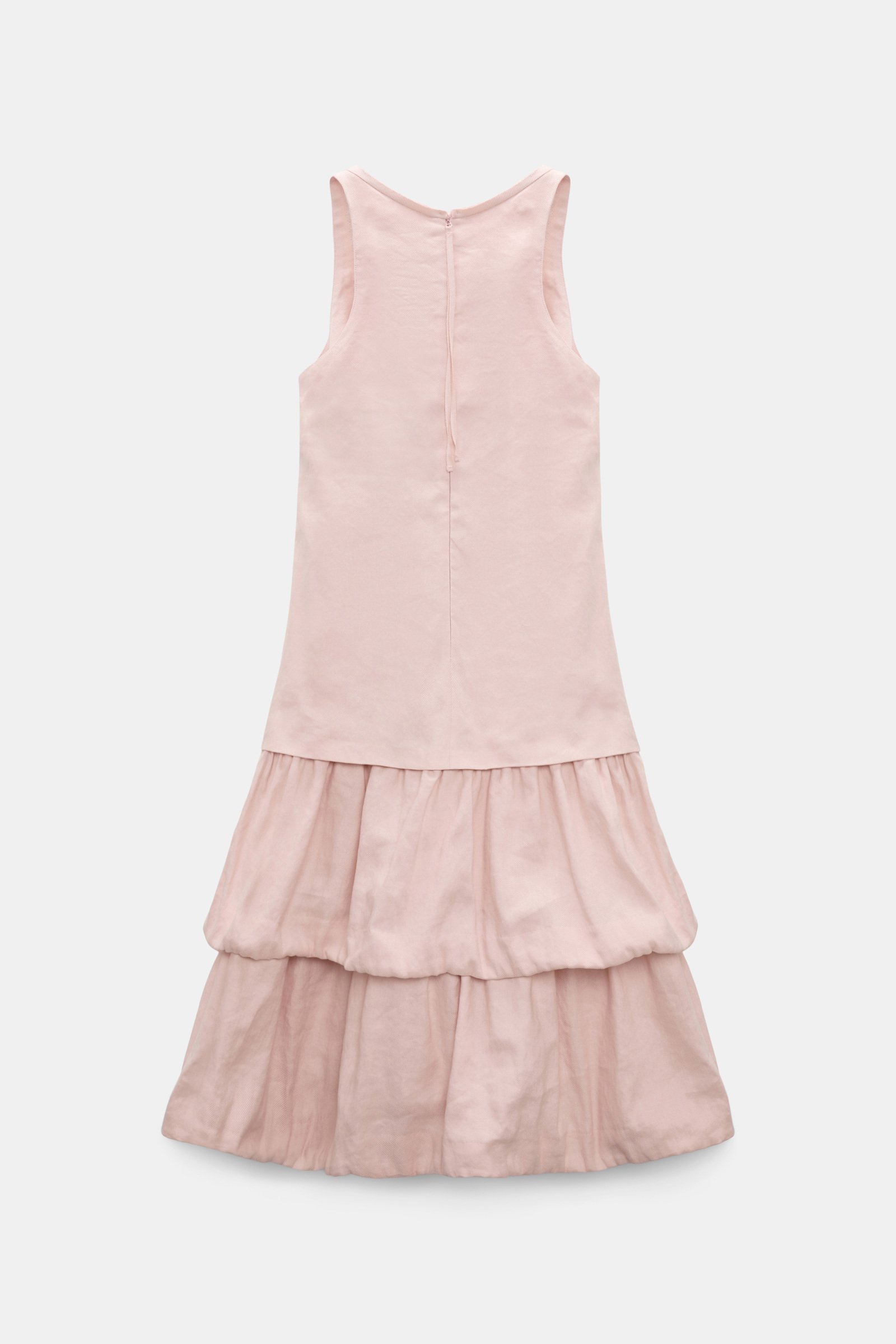 Dorothee Schumacher Midi-Kleid mit Memory Wire-Details aus Leinen und Baumwolle powder