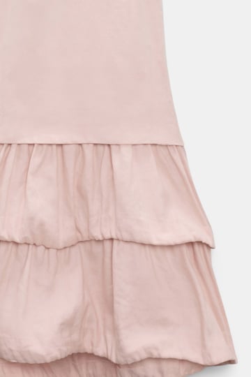 Dorothee Schumacher Midi-Kleid mit Memory Wire-Details aus Leinen und Baumwolle powder