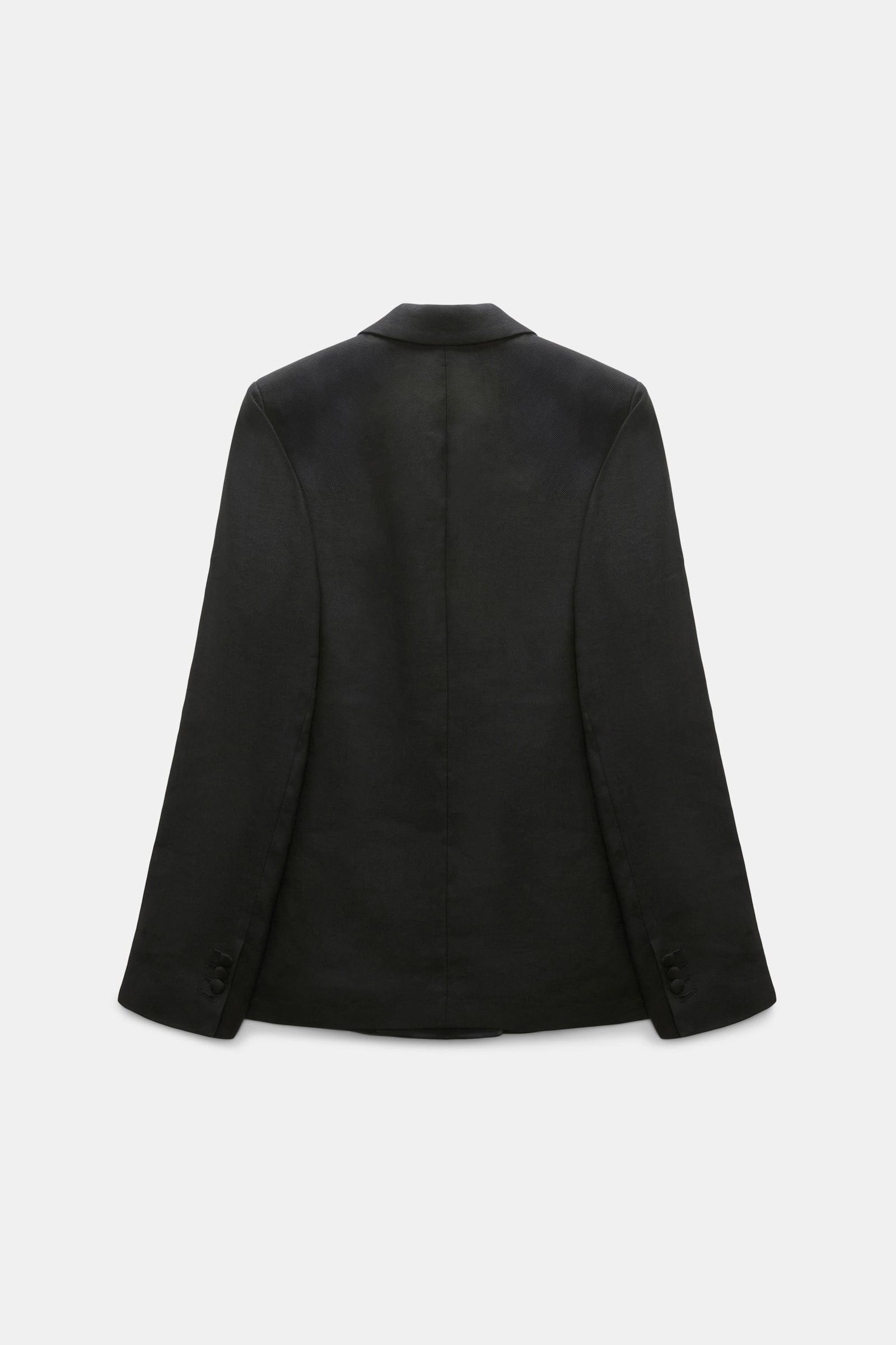 Dorothee Schumacher Double-breasted linen-cotton tuxedo blazer pure black