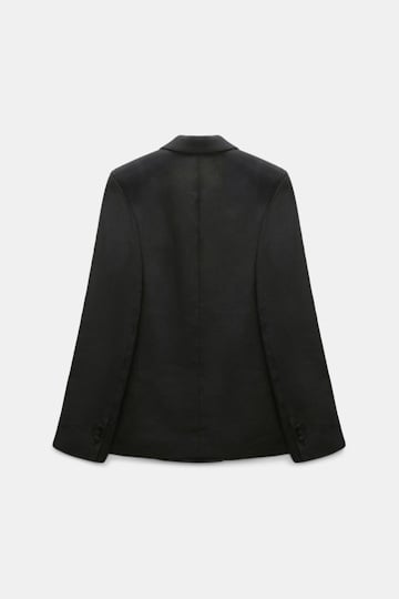 Dorothee Schumacher Double-breasted linen-cotton tuxedo blazer pure black